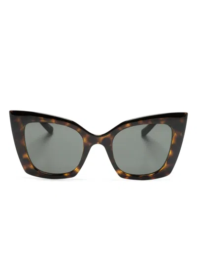 Saint Laurent Butterfly-frame Sunglasses In Brown