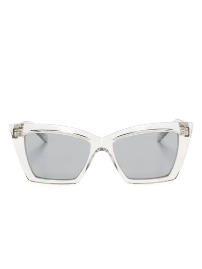 Saint Laurent Butterfly-frame Sunglasses In Neutrals