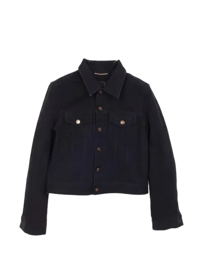 Pre-owned Saint Laurent Button Denim Jacket In Black