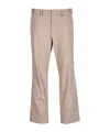 Saint Laurent Button Detailed Straight Leg Pants In Nude