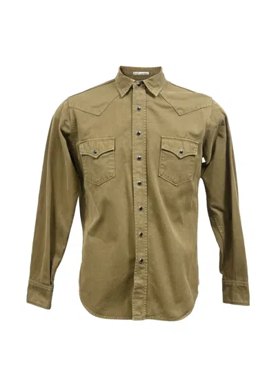 Pre-owned Saint Laurent Button-down Long-sleeve Shirt In Green