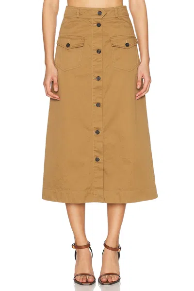 SAINT LAURENT BUTTON DOWN MIDI SKIRT