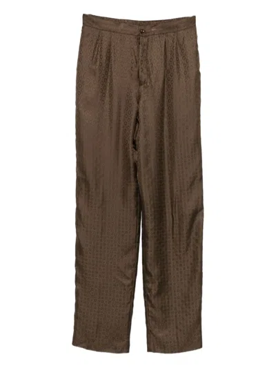 Saint Laurent Button-fastening Trousers In Brown
