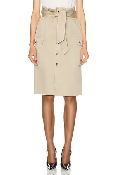 Saint Laurent Button Front Skirt In Royal Beige