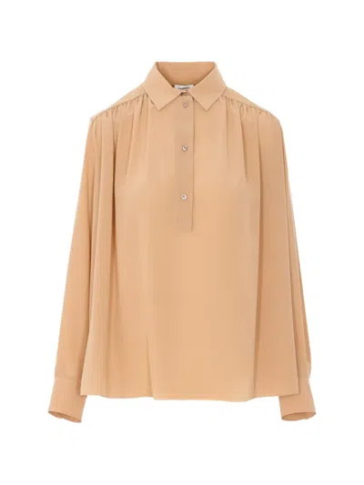 Saint Laurent Nude Clair Shirt In Neutral