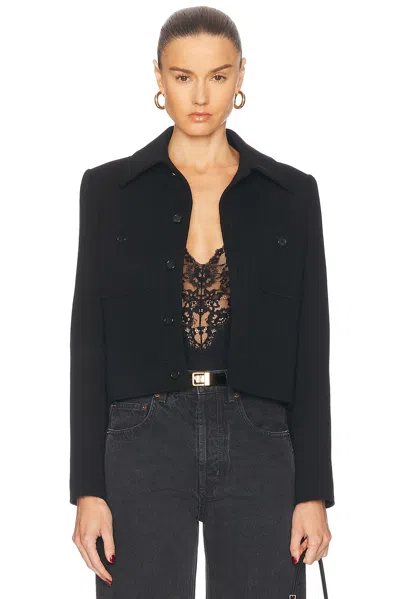 Saint Laurent Button Up Jacket In Noir