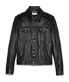 Saint Laurent Button-up Leather Jacket In Black