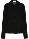 Saint Laurent Button-up Mesh Shirt In Black