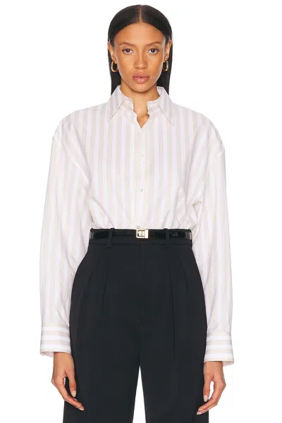 Saint Laurent Button Up Top In Sand