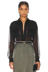 Saint Laurent Button Up Top In Noir