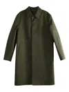 Saint Laurent Buttoned Flap-pocket Coat In Green