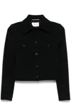 Saint Laurent Buttoned Jacket In Black
