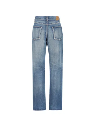 Saint Laurent Buttoned Jeans In Blue