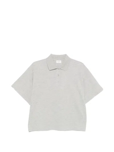 Saint Laurent Buttoned Polo Shirt In Gray
