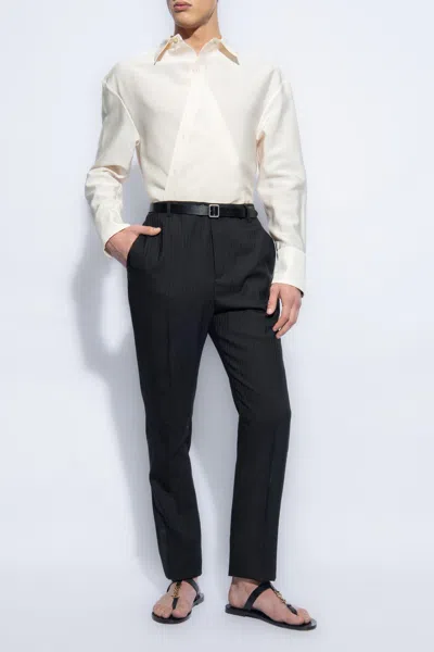 Saint Laurent Buttoned Shirt In Cream
