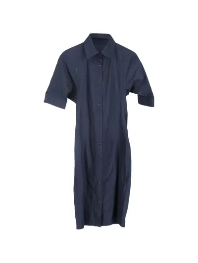 Pre-owned Saint Laurent Buttoned Shirt Dress In Blue