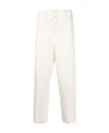 Saint Laurent Buttoned Slim Trousers In White
