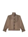 Saint Laurent Button-up Blouse In Brown