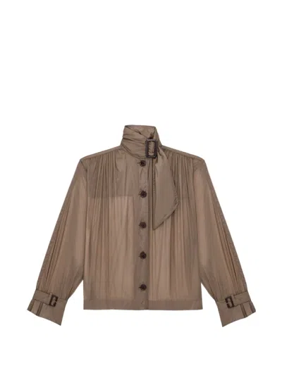 Saint Laurent Button-up Blouse In Brown