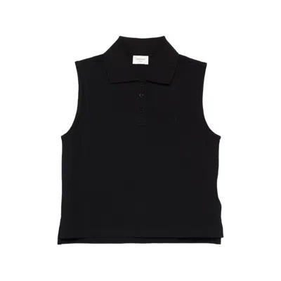 Saint Laurent Cassandre Polo Shirt In Cotton Piqu In Black