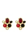 Saint Laurent Cassandre Embellished Earrings In Nude