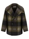 Saint Laurent Caban Coat Coats And Trench Coats Multicolor In Black