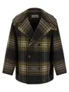 Saint Laurent Caban Coat Coats And Trench Coats Multicolor In Multi