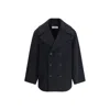 Saint Laurent Short Double-breasted Coat In Black