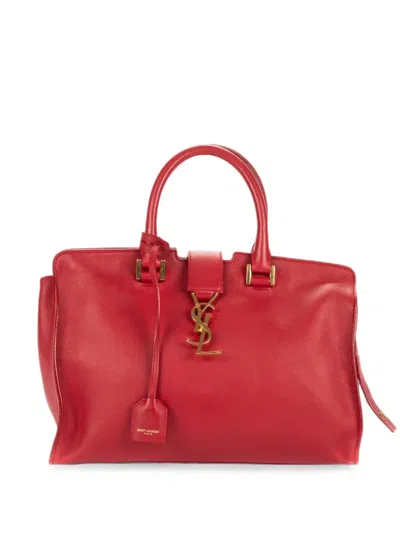 Pre-owned Saint Laurent Cabas Chyc Shoulder Bag In Red