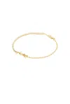Saint Laurent Cable Chain Bracelet In Dore & Crystal