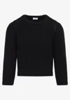 Saint Laurent Wool Sweater With Processing In Black