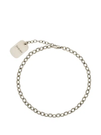 Saint Laurent Chain Bracelet Featuring Refined Link Design In Brown