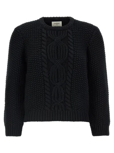 SAINT LAURENT SAINT LAURENT CABLE-KNIT WOOL SWEATER