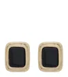 Saint Laurent Cabochon Clip-on Earrings In Black