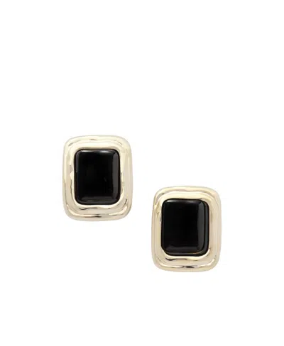 Saint Laurent Cabochon Clip-on Earrings In Black