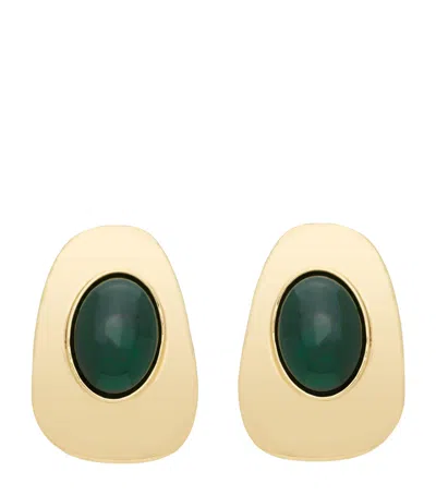 SAINT LAURENT CABOCHON CLIP-ON EARRINGS