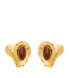 Saint Laurent Cabochon Clip-on Earrings In Yellow