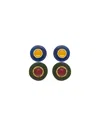 Saint Laurent Cabochon Drop Earrings In Ceramic In Multi
