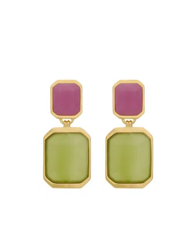 Saint Laurent Ohrringe Mit Cabochons In Green