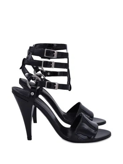 Pre-owned Saint Laurent Cage Strappy Sandals In Black