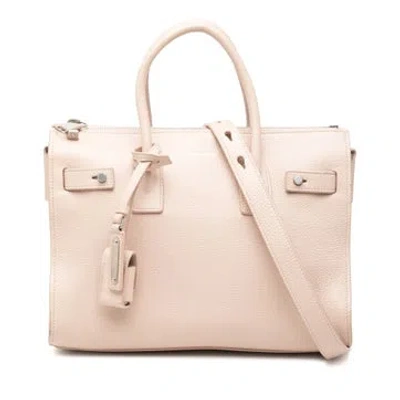Pre-owned Saint Laurent Calf Leather Baby Grained Calfskin Sac De Jour Satchel In Pink