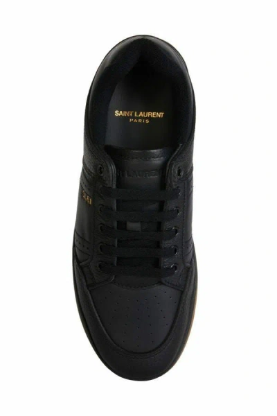 Saint Laurent Calf Leather Low-top Sneaker In Black
