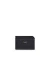 Saint Laurent Calfskin Card Holder In Black