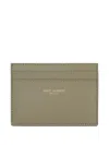 Saint Laurent Calfskin Cardholder In Green