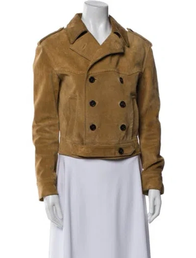 Pre-owned Saint Laurent Calfskin Jacket In Neutral