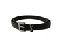 Saint Laurent Calfskin Leather Belt With Silver-tone Buckle In Black