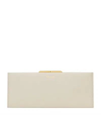 Saint Laurent Calfskin Midnight Clutch Bag In White