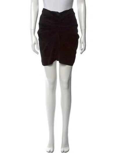 Pre-owned Saint Laurent Calfskin Mini Skirt In Black