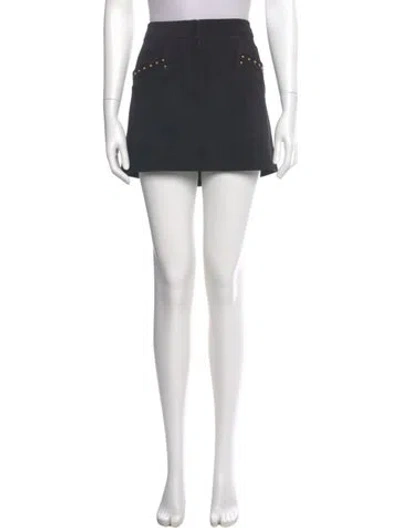 Pre-owned Saint Laurent Calfskin Mini Skirt In Black