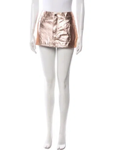 Pre-owned Saint Laurent Calfskin Mini Skirt W/ Tags
